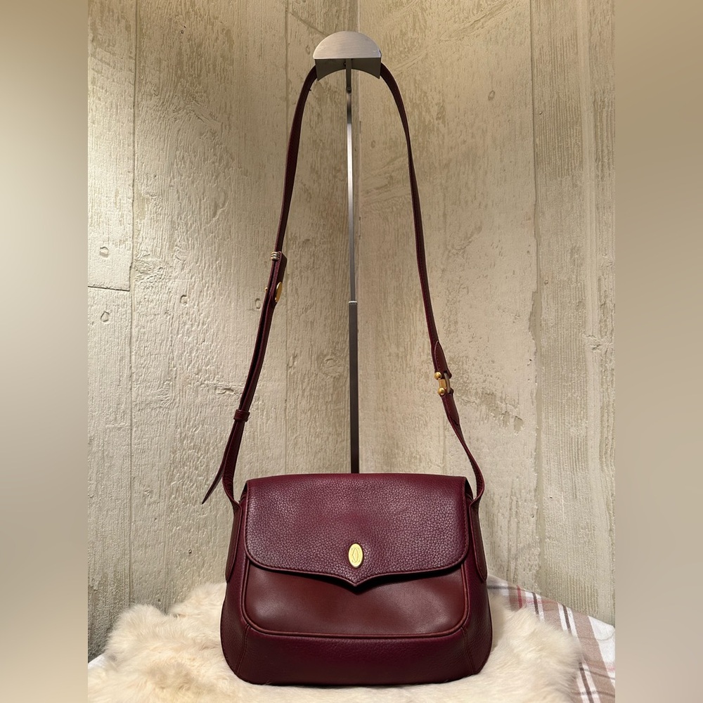 Cartier Burgundy Leather Shoulder Bag